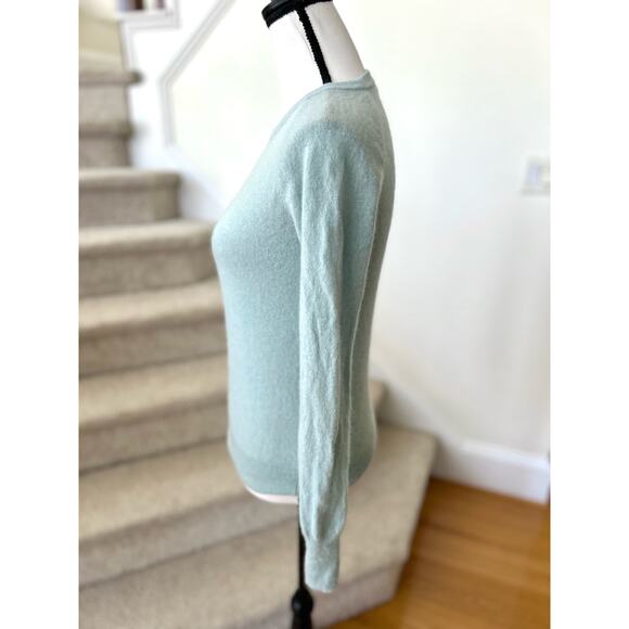 Halogen Nordstrom Aqua Blue Green Crewneck Cashmere Sweater - Picture 2 of 6